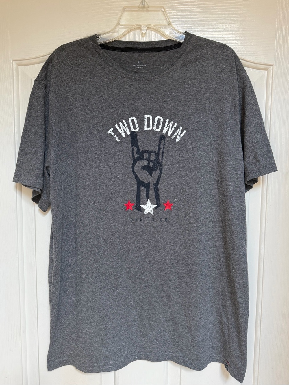 VRST Men's XL Two Down Baseball Graphic Tee Short Sleeve Gray Heather Athleisure